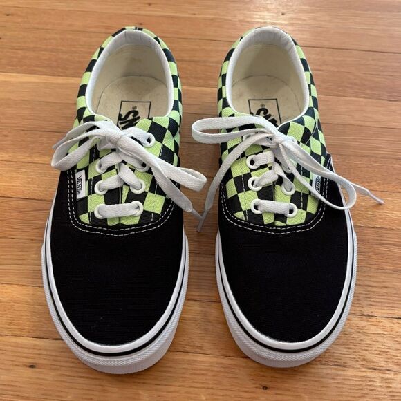 Vans BMX Era Black Sharp Green Checkerboard Skateboarding Canvas Shoes - Picture 1 of 8